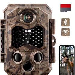 Trail Camera Sends Picture to Cell Phone, 4K WiFi Trail Camera, Game Camera with Night Vision with 125° Range, 0.1S Trigger Speed, Dear Camera for Out