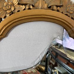 Tall, Ornate Wooden Frame With Mirror