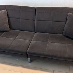 Convertible Brown Sofa Couch 