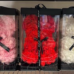 Forever Flower bear, 3 colors available, new: $/pc