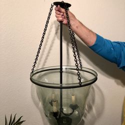 Antique Bell Jar Lantern 17” diameter at top