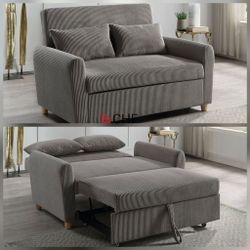 Corduroy Loveseat Pull-Out Sofa