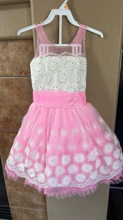 Brand New Girls Size -7 Pink And White Easter Dresses 