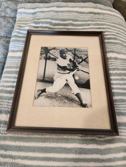 VINTAGE Roy Campanella Framed  Photo Brooklyn Dodgers In Wood Frame 12" BY 15"