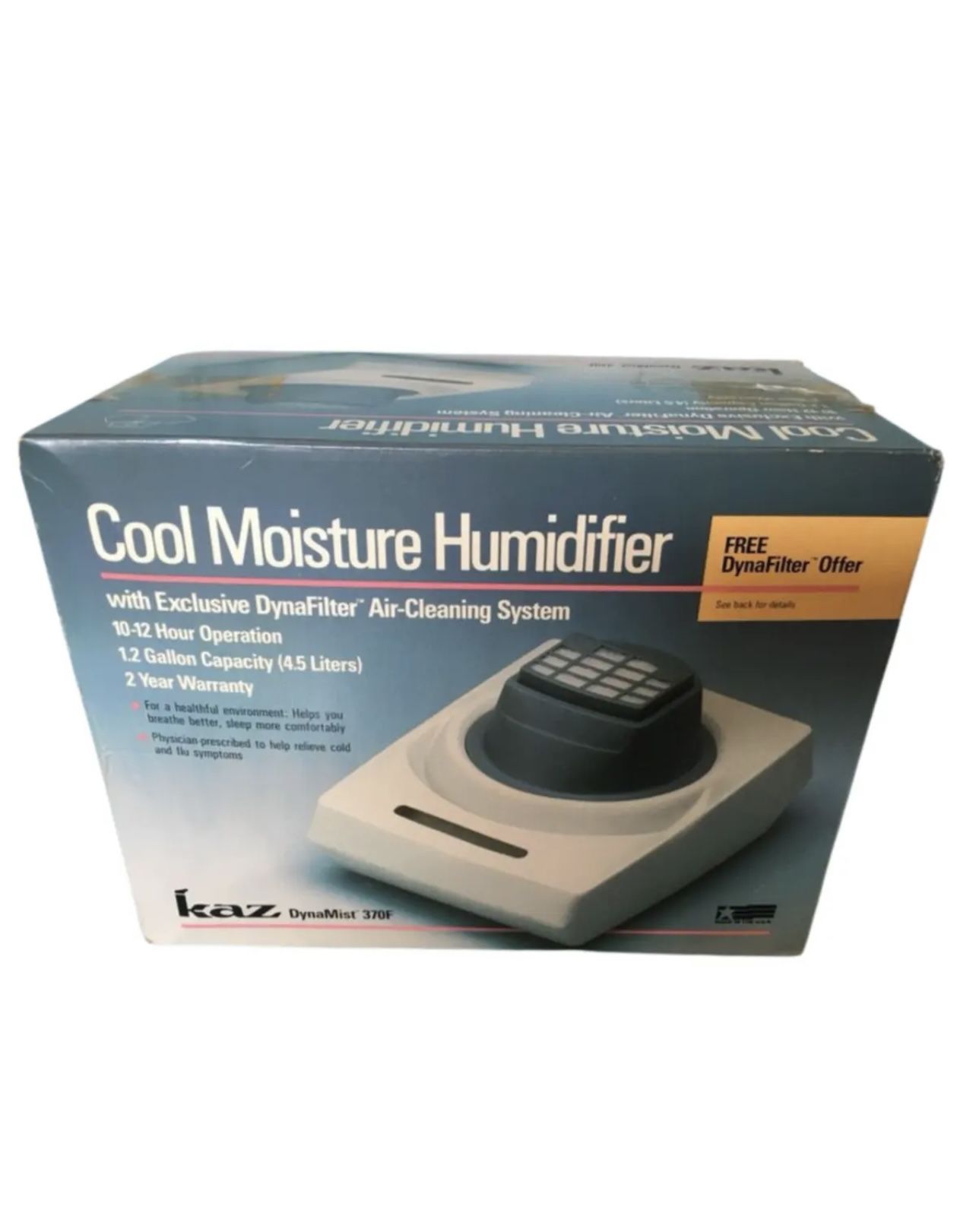 Vintage Kaz DynaMist Cool Moisture Humidifier 370F Air-Cleaning System w/ Box