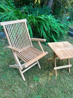 Teak outdoor Set 3pc Chairs and Table