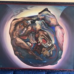 Nahum Nuila “The Meeting Of Two Worlds” Original Oil Painting Decor