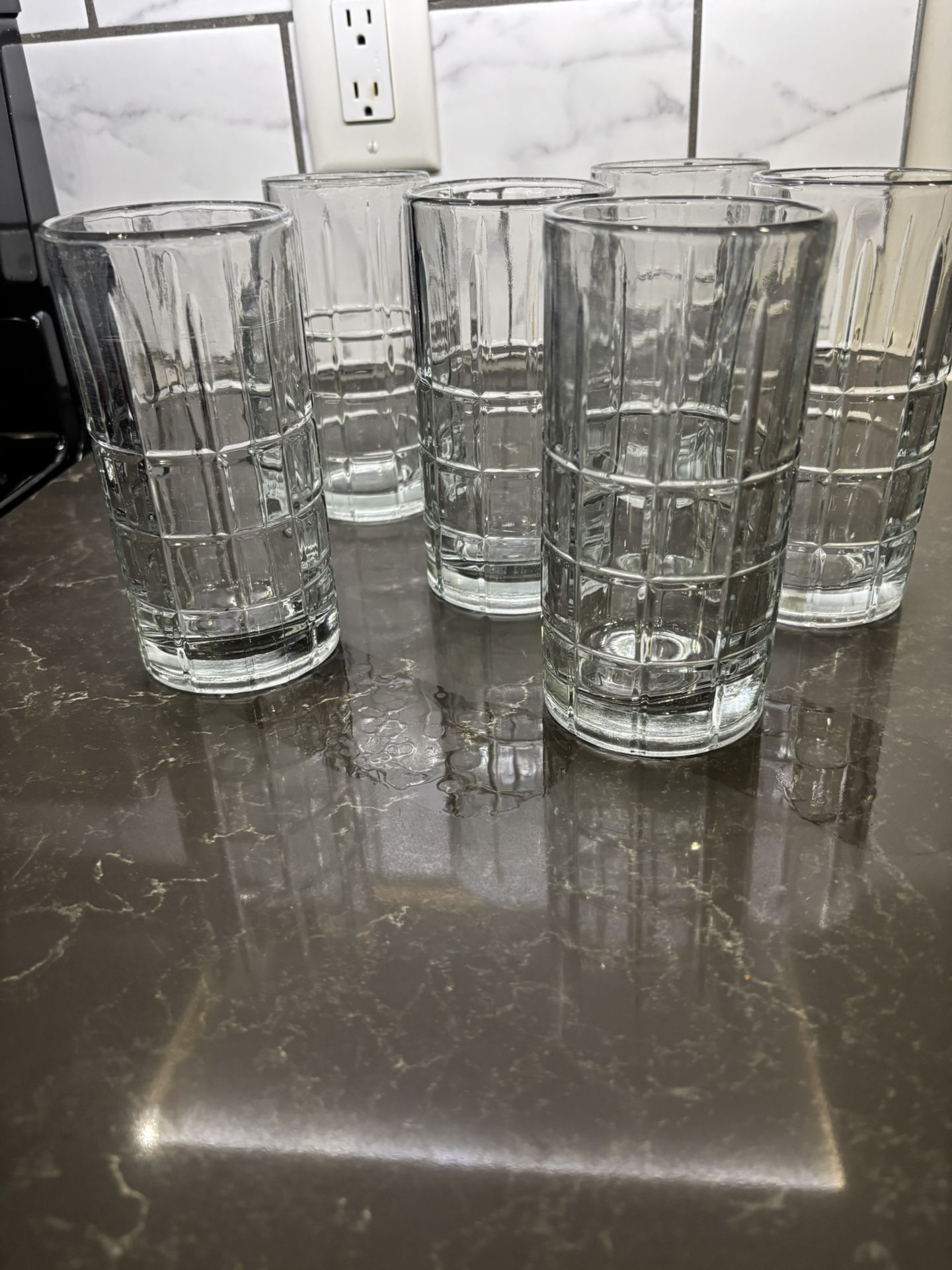 Set Of 6 Glass Tumbler Cups