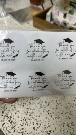 Graduation cup cakes topers & thank you sticker labels