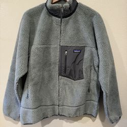 Patagonia Classic Retro X Sherpa Fleece Jacket Gray Grey Men’s Size L Large