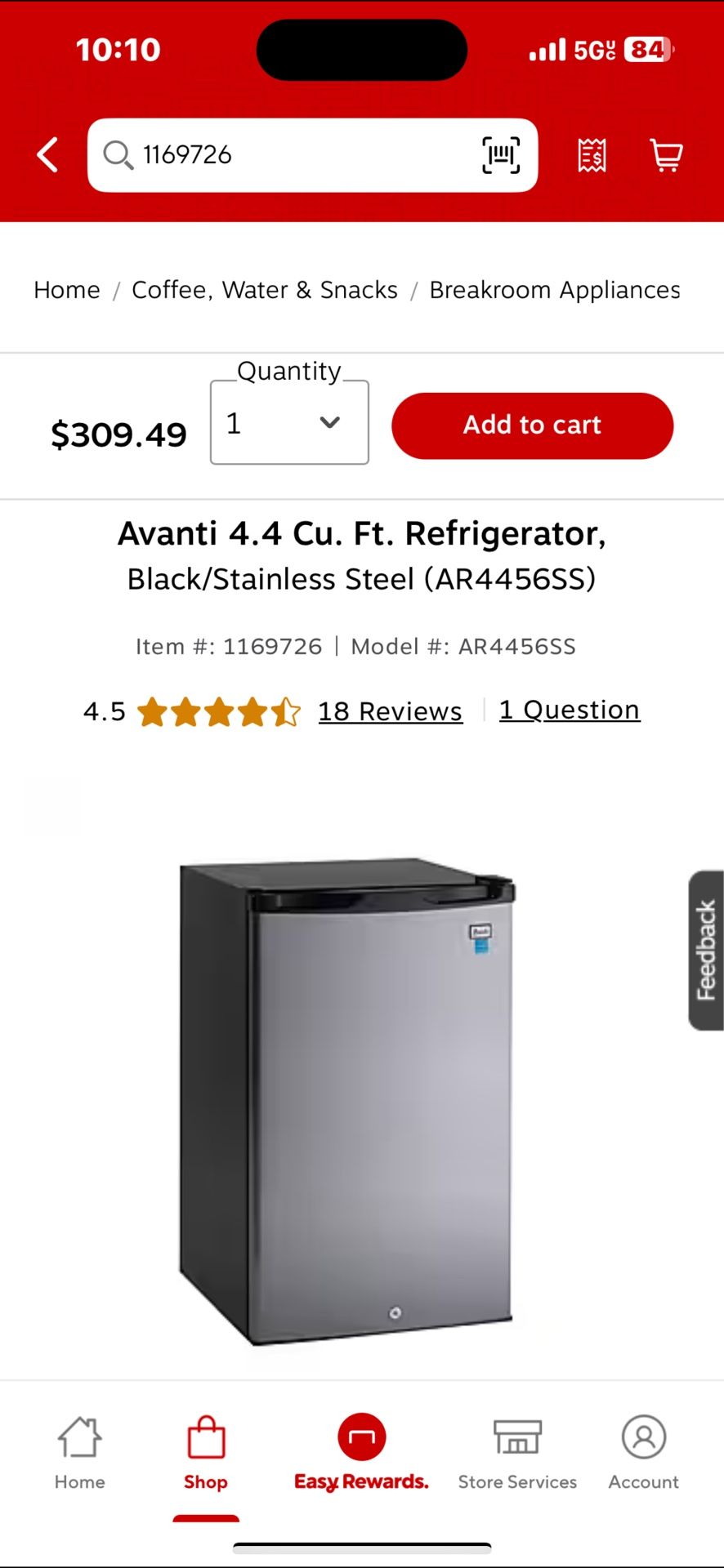 4.4 Cu Ft. Mini Fridge