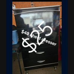 Black Lacquer Dresser Chest $25