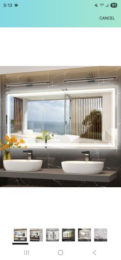 84x40 Inch Led Mirror for Bathroom with Front Light and Backlit, Dimmable Anti Fog Wall Bathroom Mirror with Led Lights, Water Proof, Decor Vanity Mir