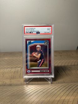 2024 Panini Donruss - Rated Rookie Drake Maye #379 Optic Preview Pink Prizm (RC)