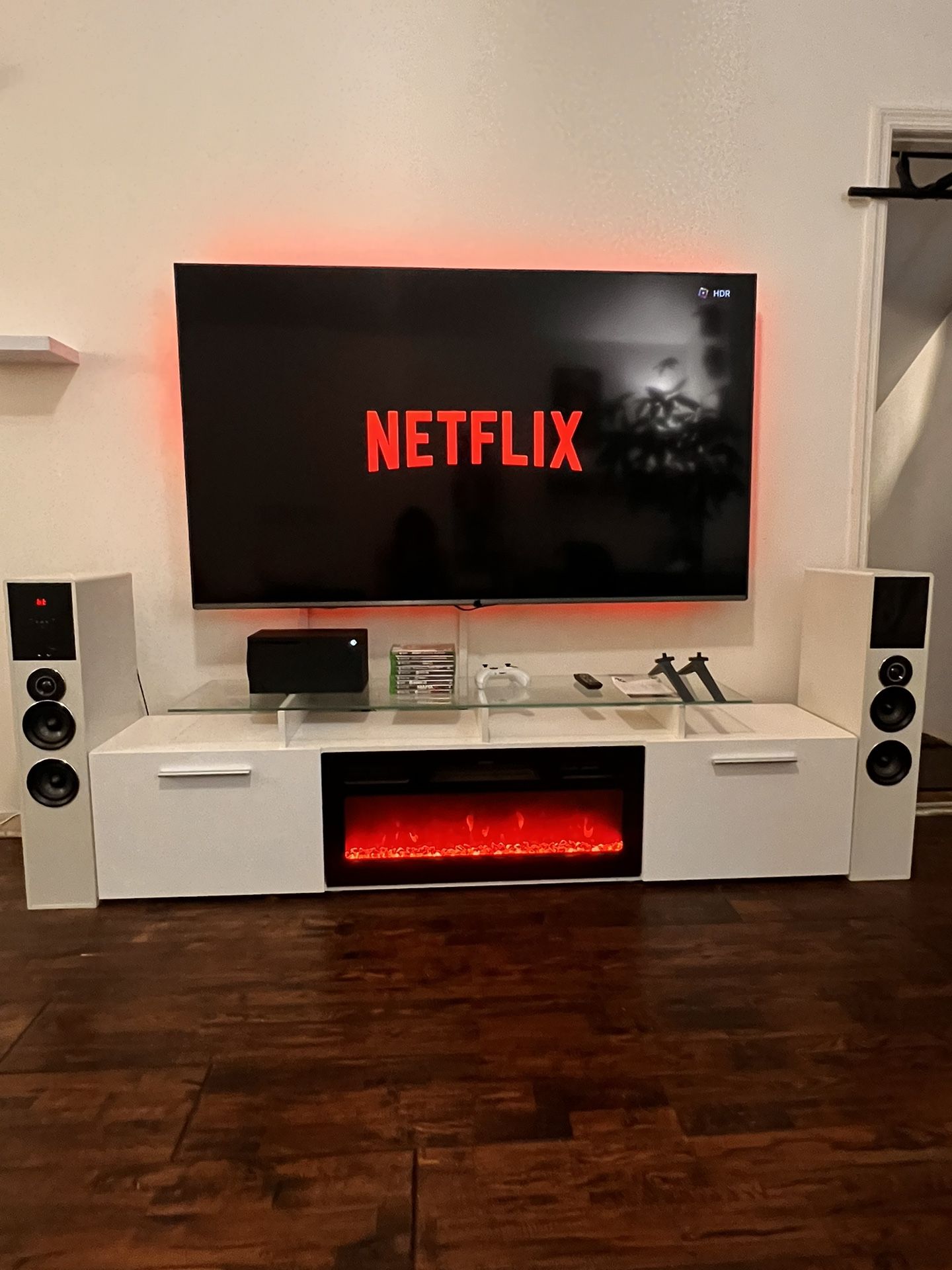 Full Entertainment Setup, Xbox X, Samsung 70” TV , Entertainment Center, Speakers