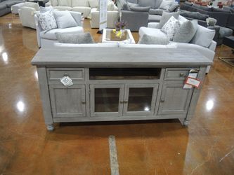 Carbon Denver 70 Inch Media Console - Weathered Gray Whitewash | TV Stand | Entertainment Center