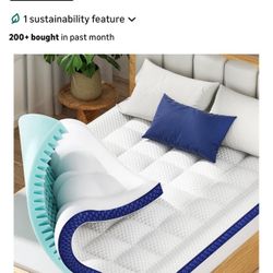 BEDELITE King Size Mattress Topper Dual Layer 4 Inch Memory Foam Mattress Topper