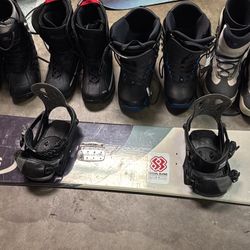 Woodcore Quantum Snowboard 163 Cm With Bindings And Boots Size 10, 11, 12, 13,