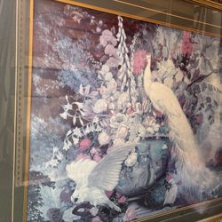 Peck with Flowers . Glass Front 