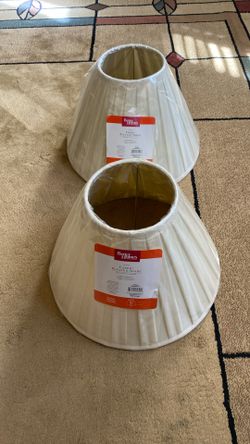 2 BH&G Fabric Pleated Shades Off White No Harp or Finial Required New 