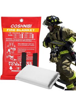COSHNIBI Emergency Fire Blanket for Home & Kitchen - High Heat Resistant Fire Suppression Blanket (1 Pack)