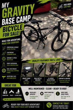 Gravity Basecamp Mountain Bike – Excellent Condition + Extras