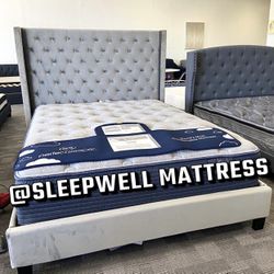 New Queen Bed Frame With Mattress 