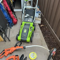 Green Works lawn mowers