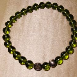 Genuine Moldavite Bracelet with Sterling Silver