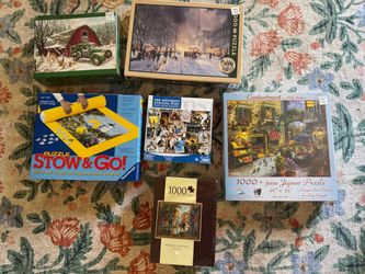 LOT OF NEW PUZZLES & PUZZLE CARRIER