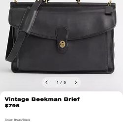 Vintage Coach Beekman briefcase messenger genuine bag y2k 90s black gold