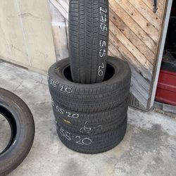 4 used tires 275-55-20 michelin defender LTX M/S with 85% of life tread