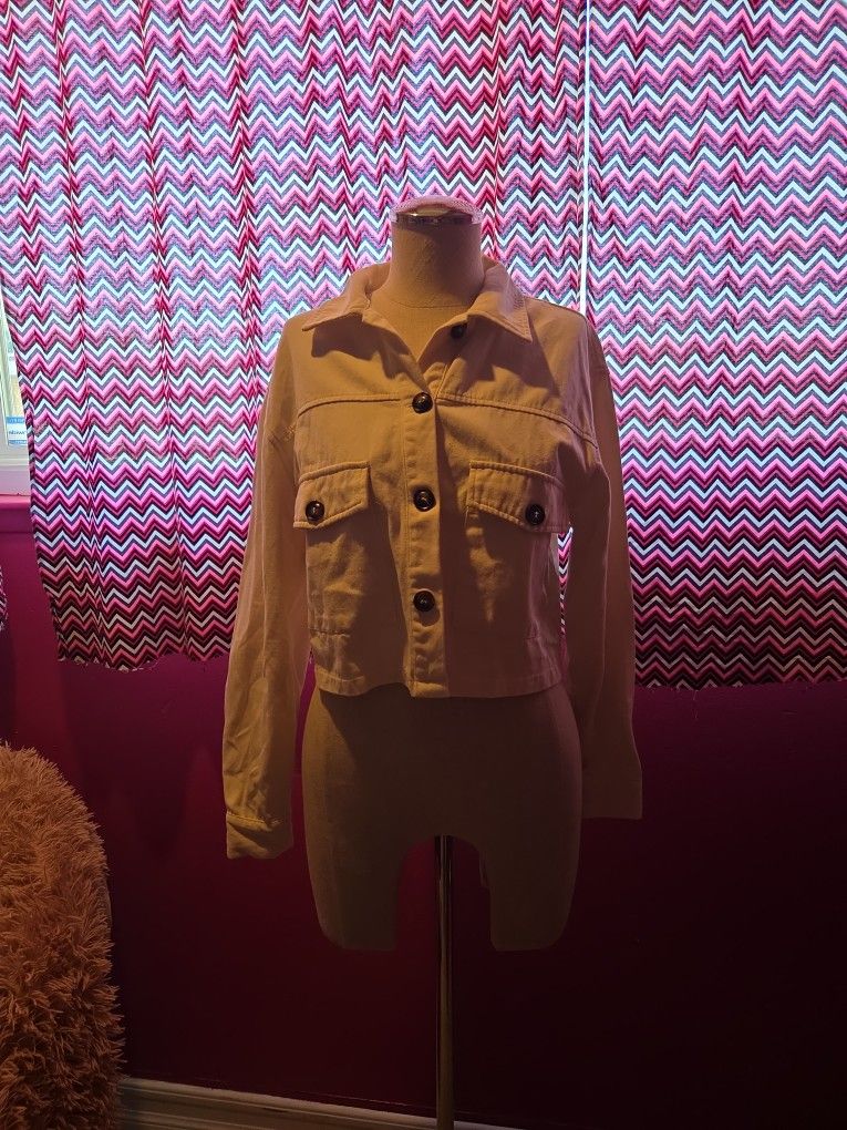 White Crop Jean Jacket