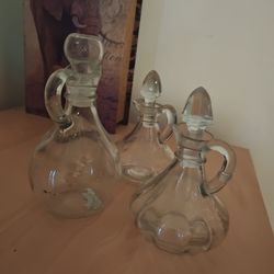 vintage glass cruets