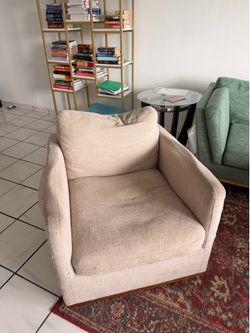 Beige Swivel Accent Chair