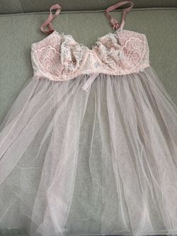 Victoria Secret Pink Lace and Tulle Babydoll Lingerie