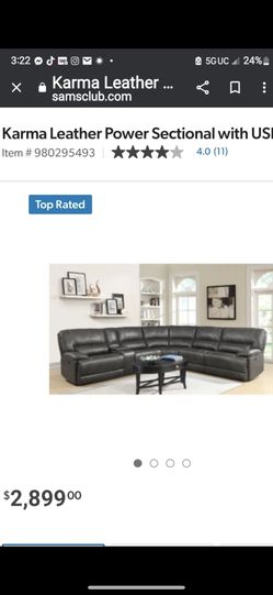 Leather Sectional Black