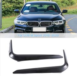 Black Car Fog Lamp Cover Trim Strips for BMW 5 Series G38 M Sport 2018-2020 