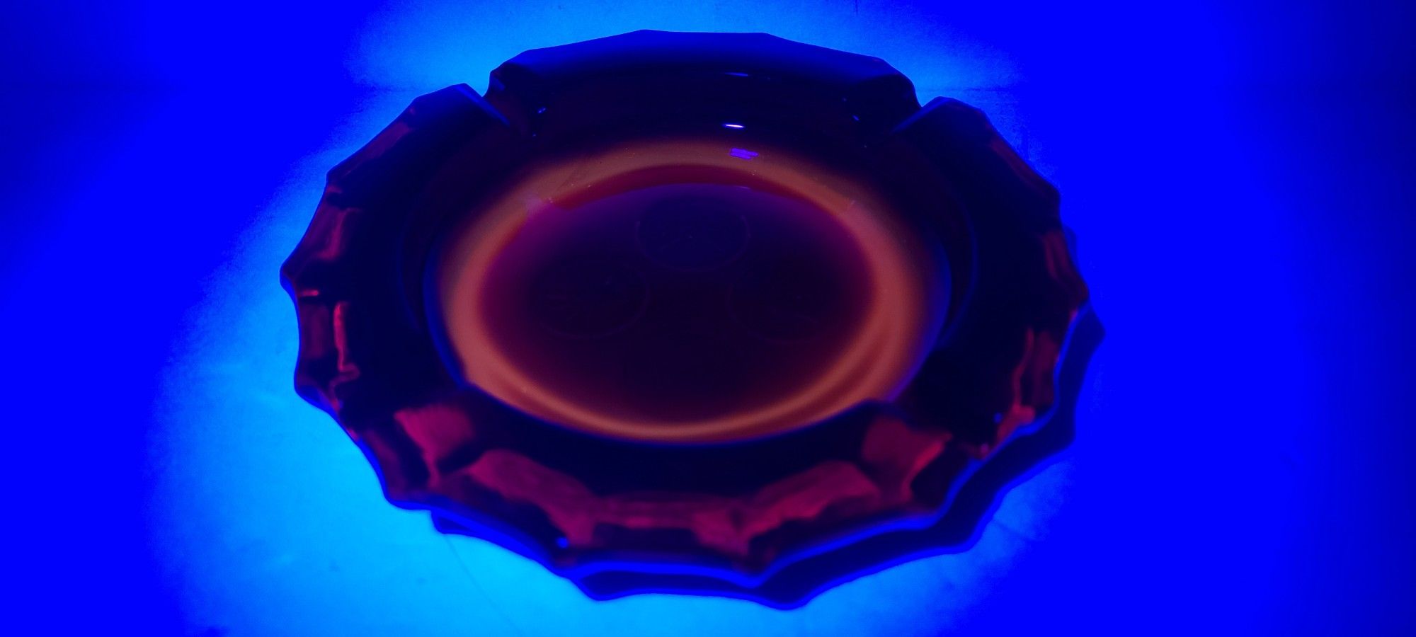 Vintage Fostoria Large Ruby Red 4 Coin Glass Ashtray 