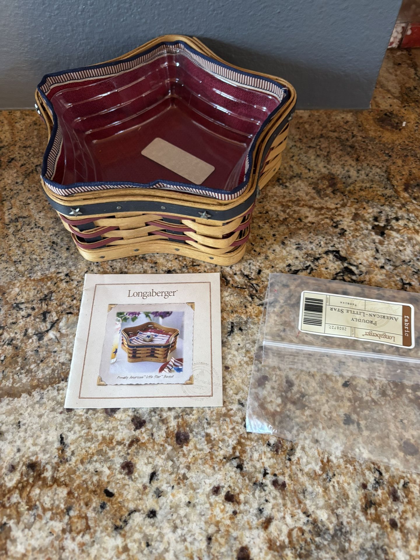 Longaberger Vintage Collectible NWT Proudly American Little Star Basket Combo
