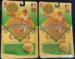 1990 Don Mattingly & Joe Carter Bandai Sport Stars Coins Sealed
