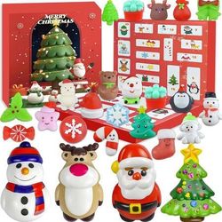 new Christmas Advent Calendar, 24 Days Christmas Countdown Calendar Toy, Squishy Toys + Slow Rising Jumbo Squishies, Christmas Stockings Stuffers Gi