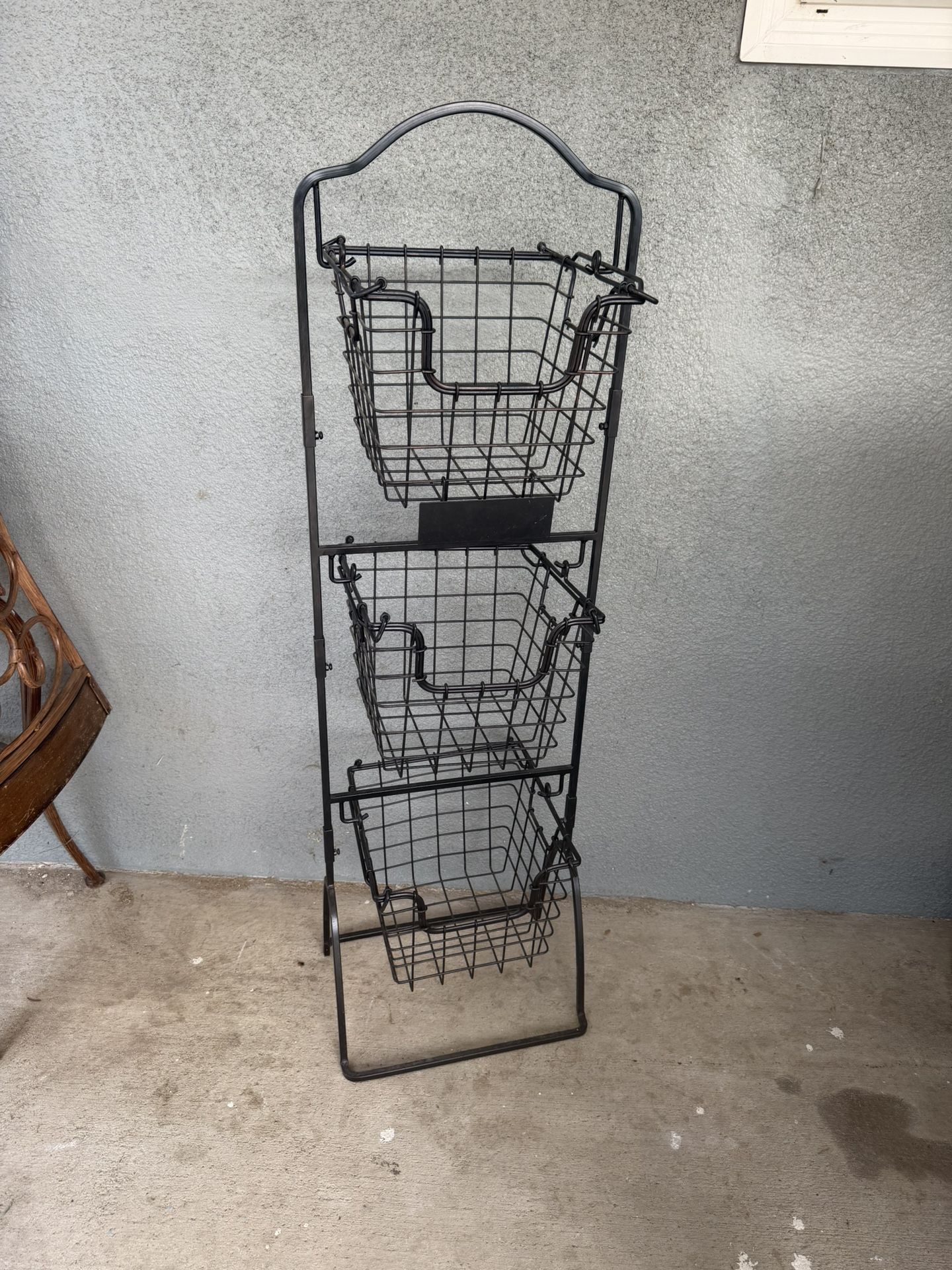 3-Tier Metal Wire Storage Basket Stand