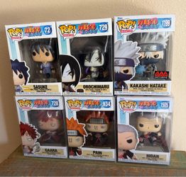 Funko POP Naruto Shippuden Lot Of 6! Sasuke Pain Hidan Gaara