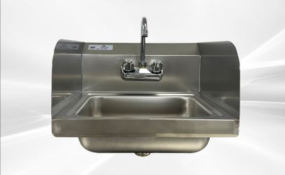 17 ins Hand Sink With Two Splashes And Faucet NSF HS-17-LR-320