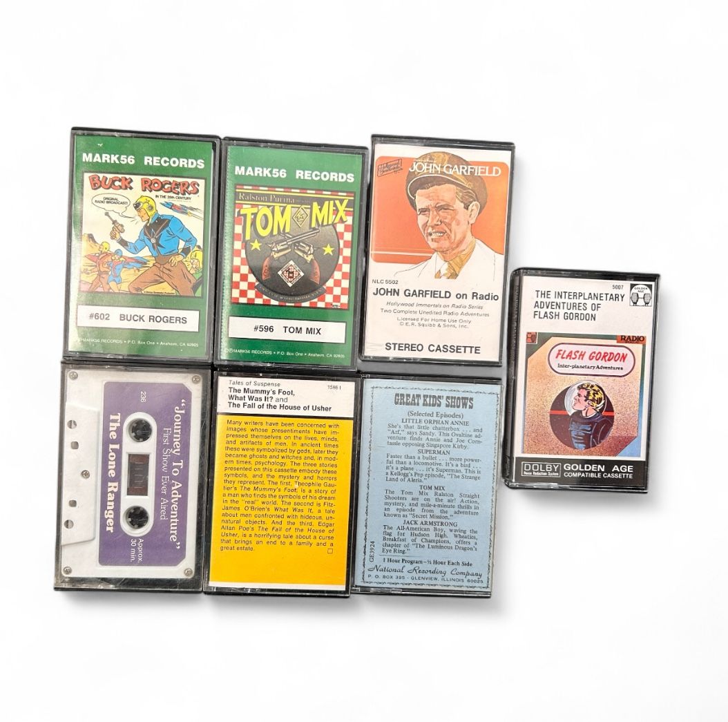 Lot Of 7 Vintage Radio Show Broadcast Cassette Tapes Flash Gordon Buck Rogers