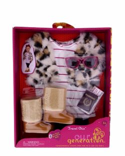Our Generation Travel Chic fashion outfit designed for 18-inch (46 cm) dolls. BLACKGOLD&