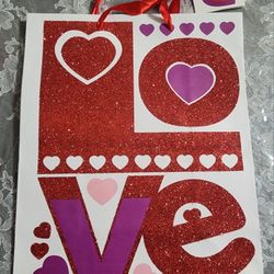Valentine's Day Glitter Gift Bag