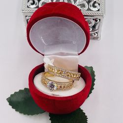 Anillo De Compromiso Chapado En Orò Italiano 18k/18k Italian Gold Plated Ring