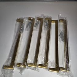 Gold 10 In Cabinet Pulls  Set Of 6 